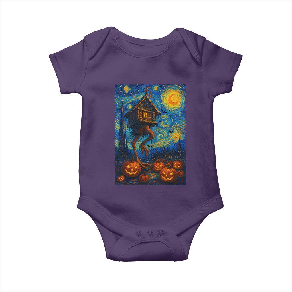 Baba Yaga House Baby Onesie Starry Night Van Gogh Slavic Folklore Russia Fairy Tale - Wonder Print Shop