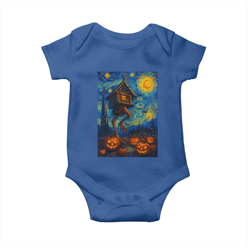 Baba Yaga House Baby Onesie Starry Night Van Gogh Slavic Folklore Russia Fairy Tale - Wonder Print Shop