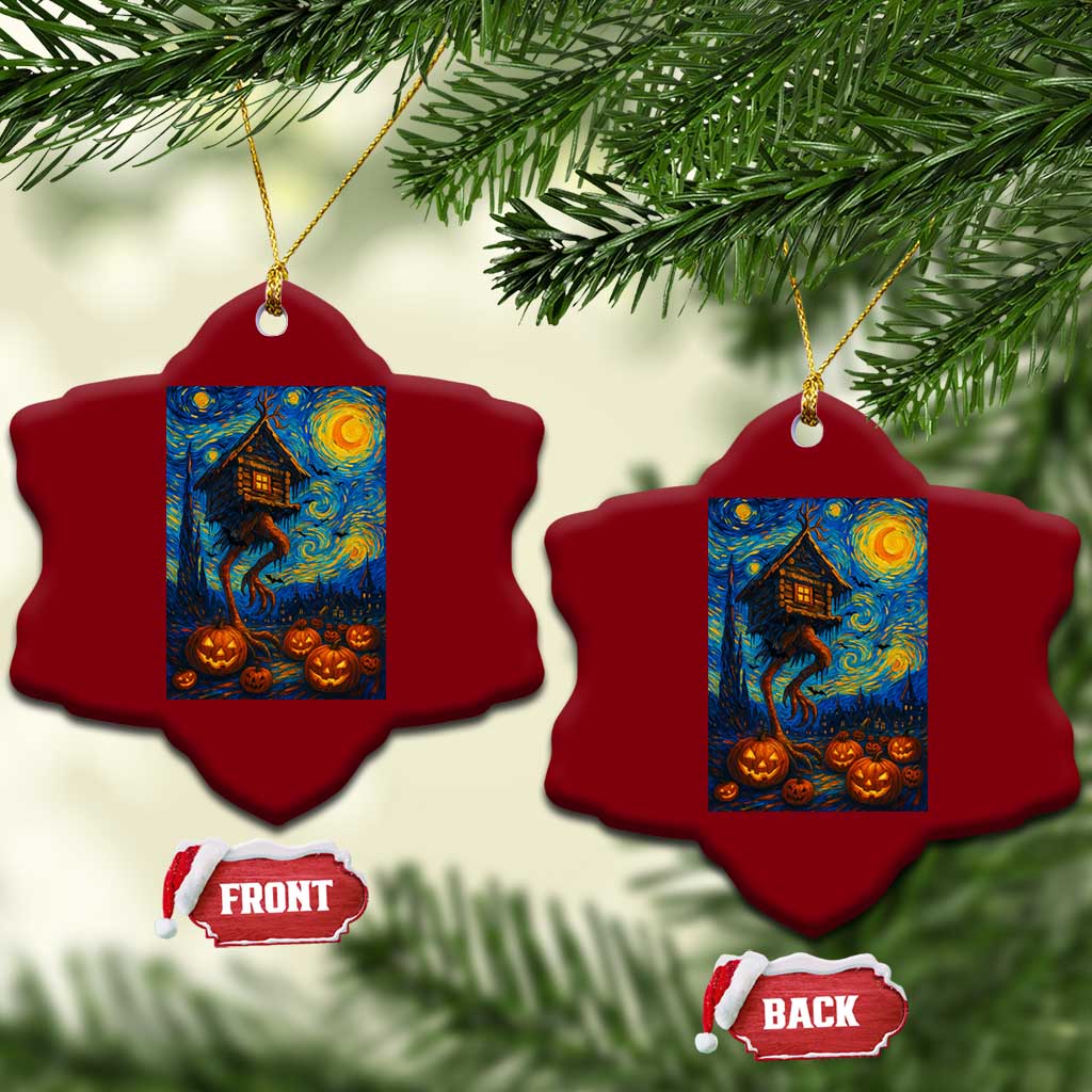 Baba Yaga House Ceramic Ornament Starry Night Van Gogh Slavic Folklore Russia Fairy Tale - Wonder Print Shop