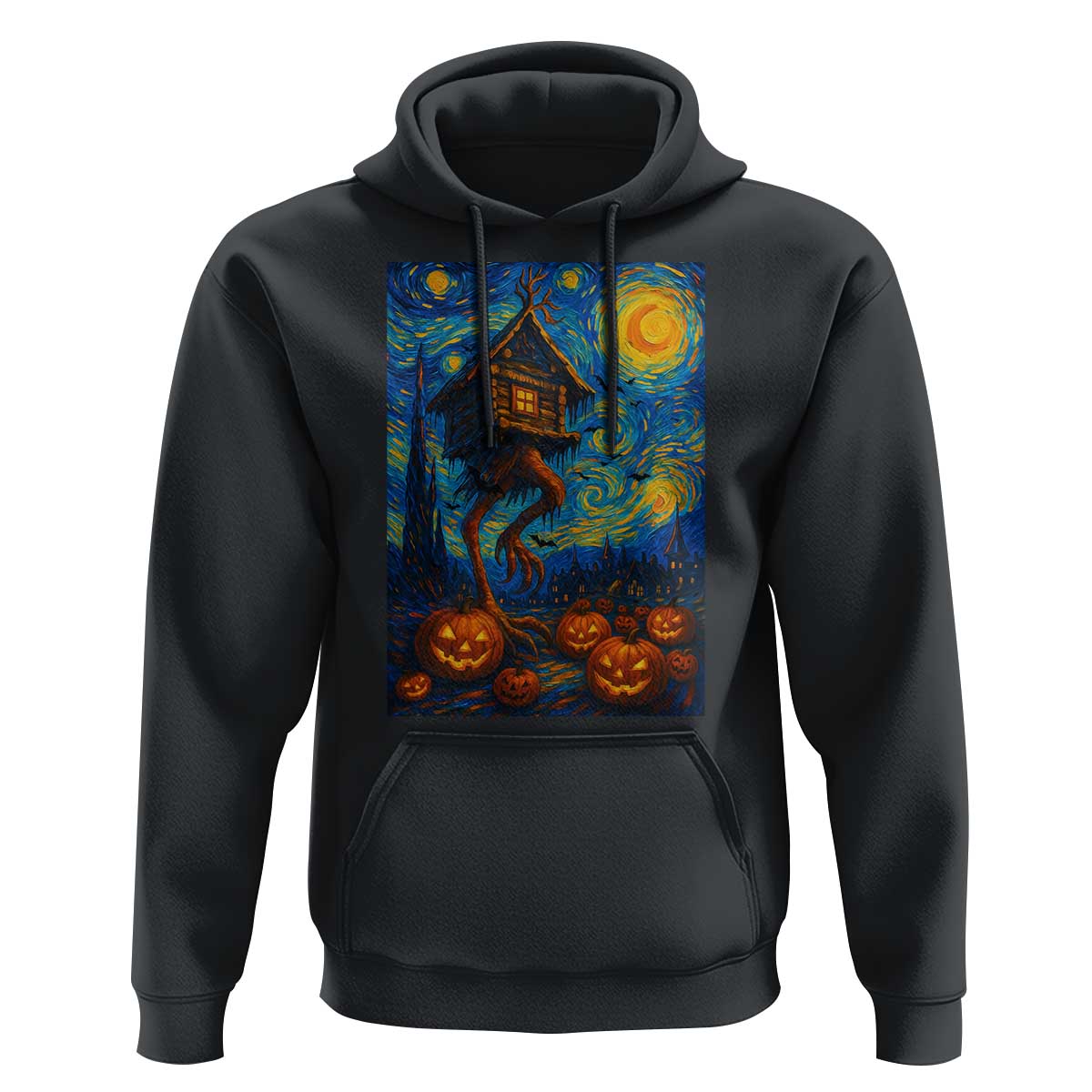 Baba Yaga House Hoodie Starry Night Van Gogh Slavic Folklore Russia Fairy Tale - Wonder Print Shop