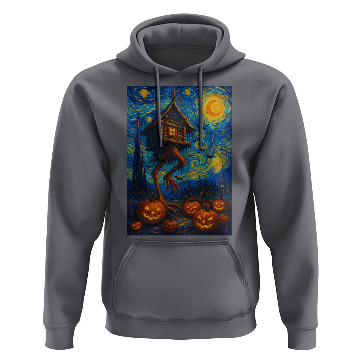 Baba Yaga House Hoodie Starry Night Van Gogh Slavic Folklore Russia Fairy Tale - Wonder Print Shop