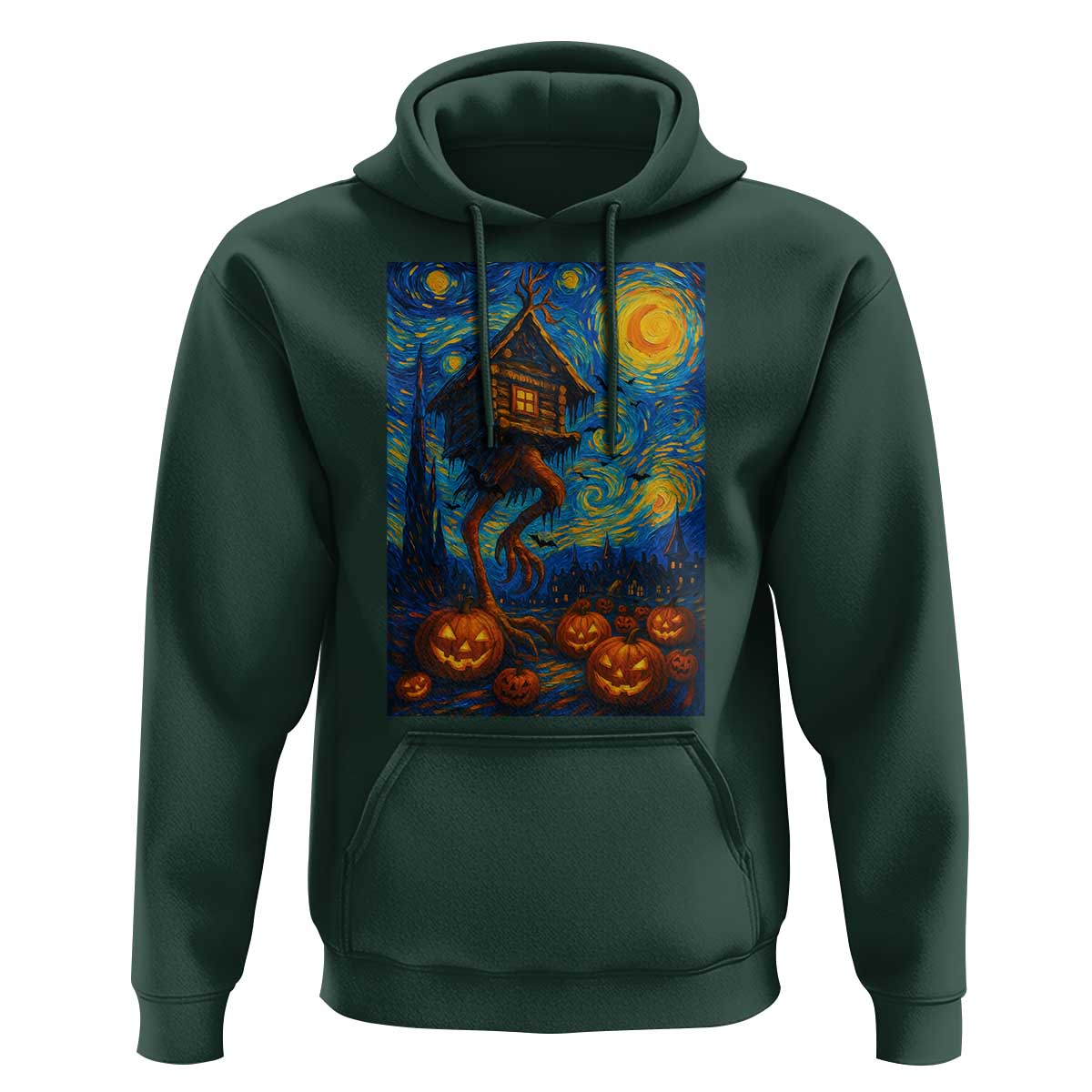 Baba Yaga House Hoodie Starry Night Van Gogh Slavic Folklore Russia Fairy Tale - Wonder Print Shop