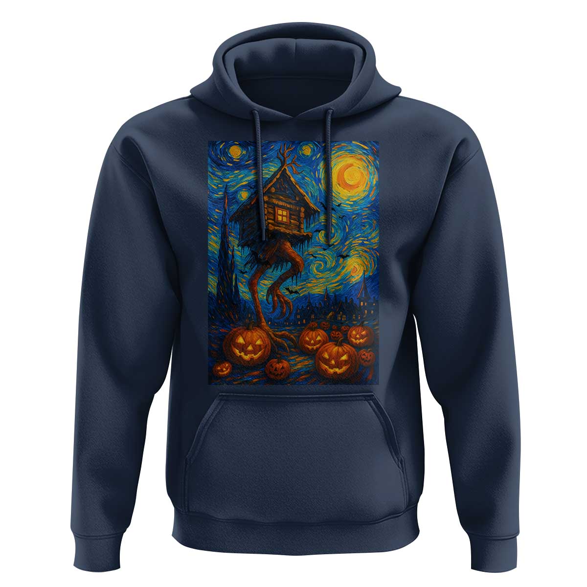 Baba Yaga House Hoodie Starry Night Van Gogh Slavic Folklore Russia Fairy Tale - Wonder Print Shop