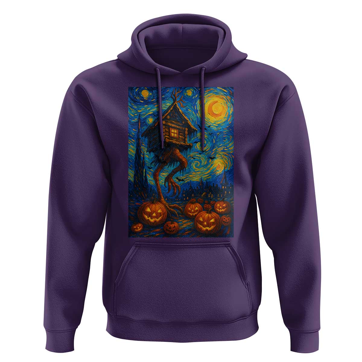 Baba Yaga House Hoodie Starry Night Van Gogh Slavic Folklore Russia Fairy Tale - Wonder Print Shop