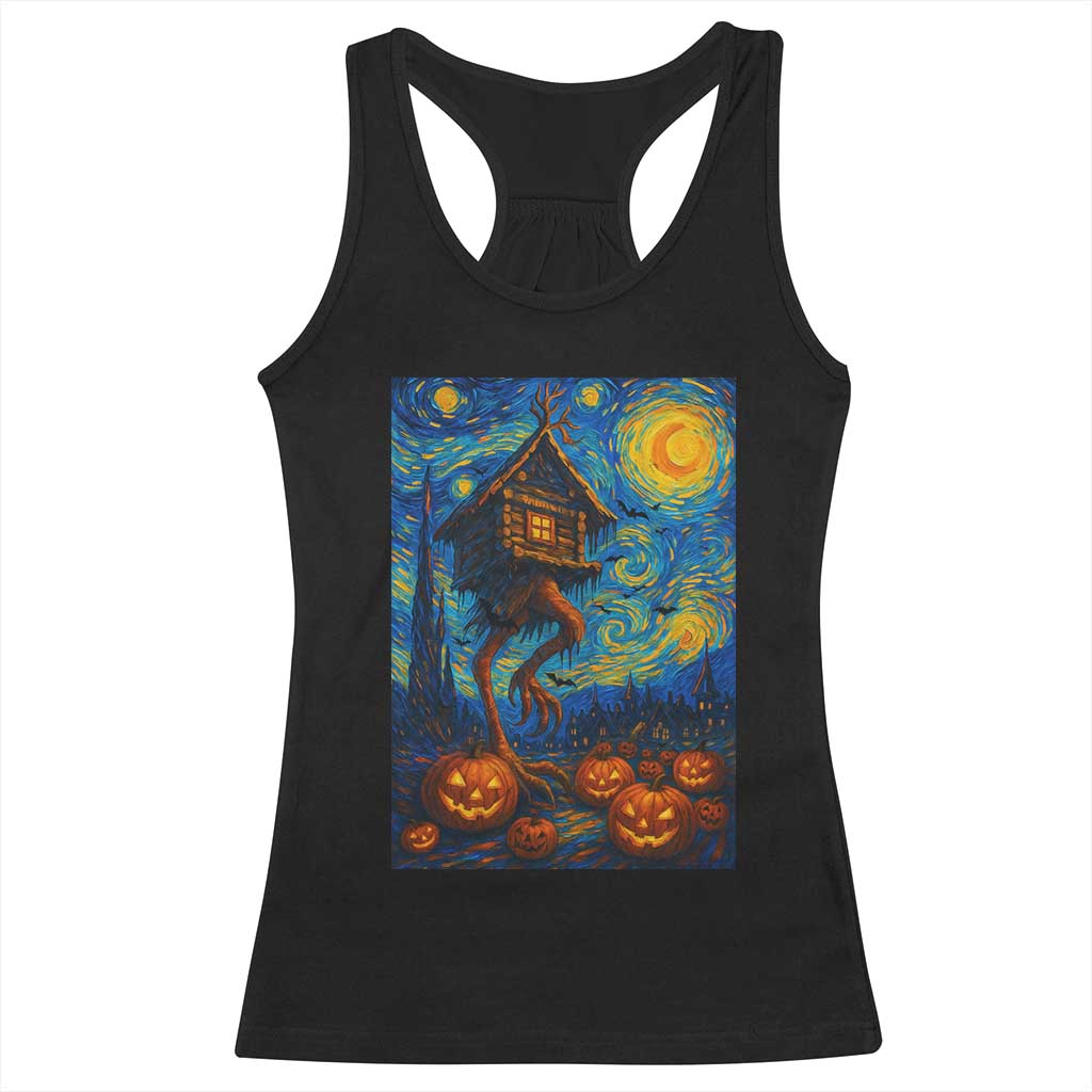 Baba Yaga House Racerback Tank Top Starry Night Van Gogh Slavic Folklore Russia Fairy Tale - Wonder Print Shop