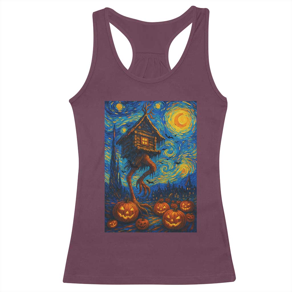 Baba Yaga House Racerback Tank Top Starry Night Van Gogh Slavic Folklore Russia Fairy Tale - Wonder Print Shop