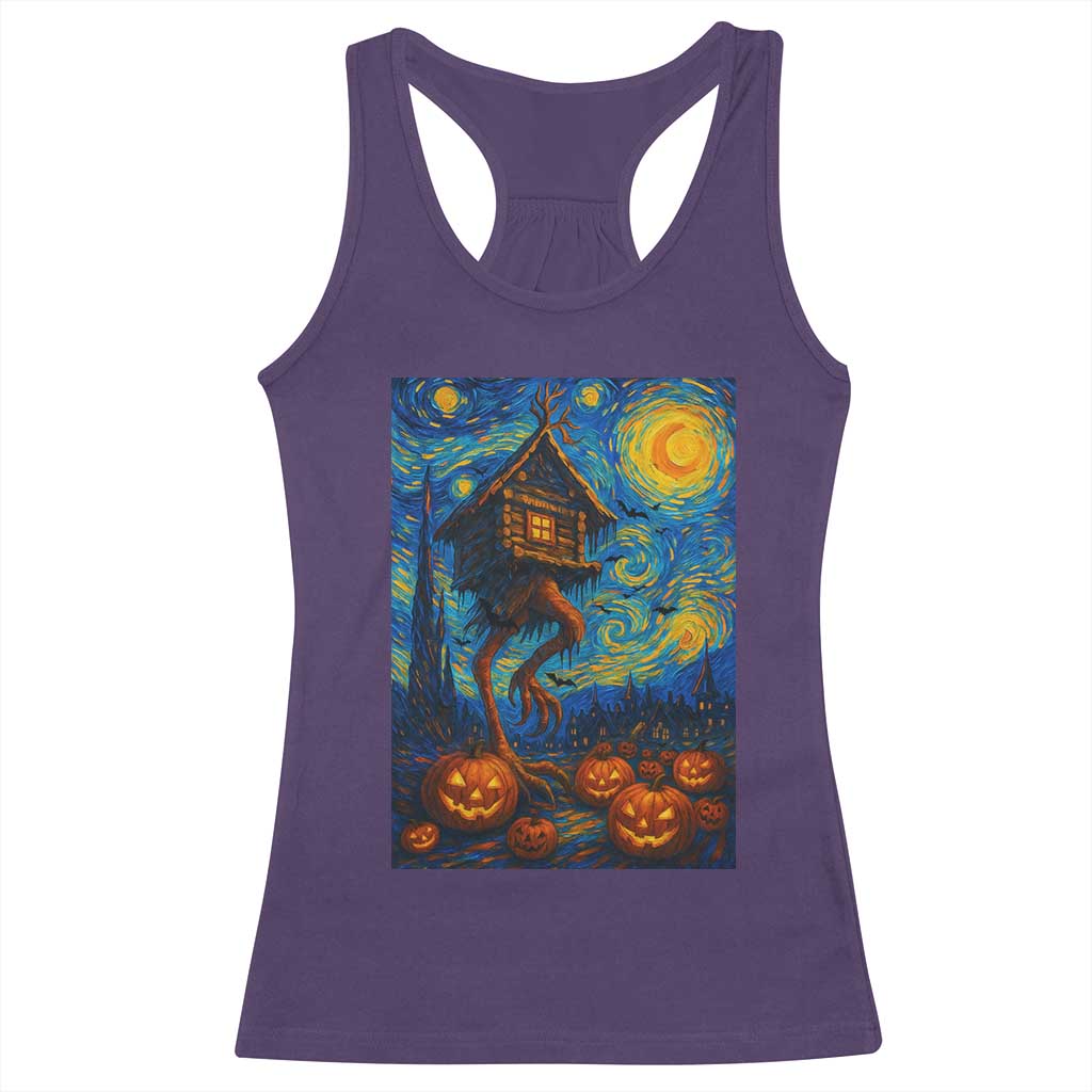 Baba Yaga House Racerback Tank Top Starry Night Van Gogh Slavic Folklore Russia Fairy Tale - Wonder Print Shop