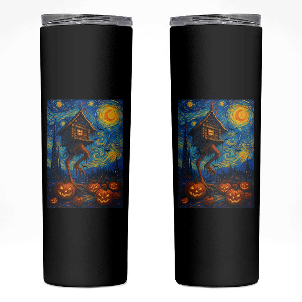 Baba Yaga House Skinny Tumbler Starry Night Van Gogh Slavic Folklore Russia Fairy Tale - Wonder Print Shop