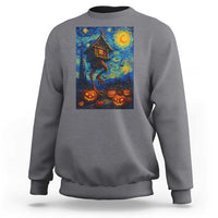 Baba Yaga House Sweatshirt Starry Night Van Gogh Slavic Folklore Russia Fairy Tale - Wonder Print Shop