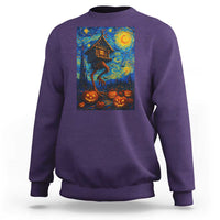 Baba Yaga House Sweatshirt Starry Night Van Gogh Slavic Folklore Russia Fairy Tale - Wonder Print Shop