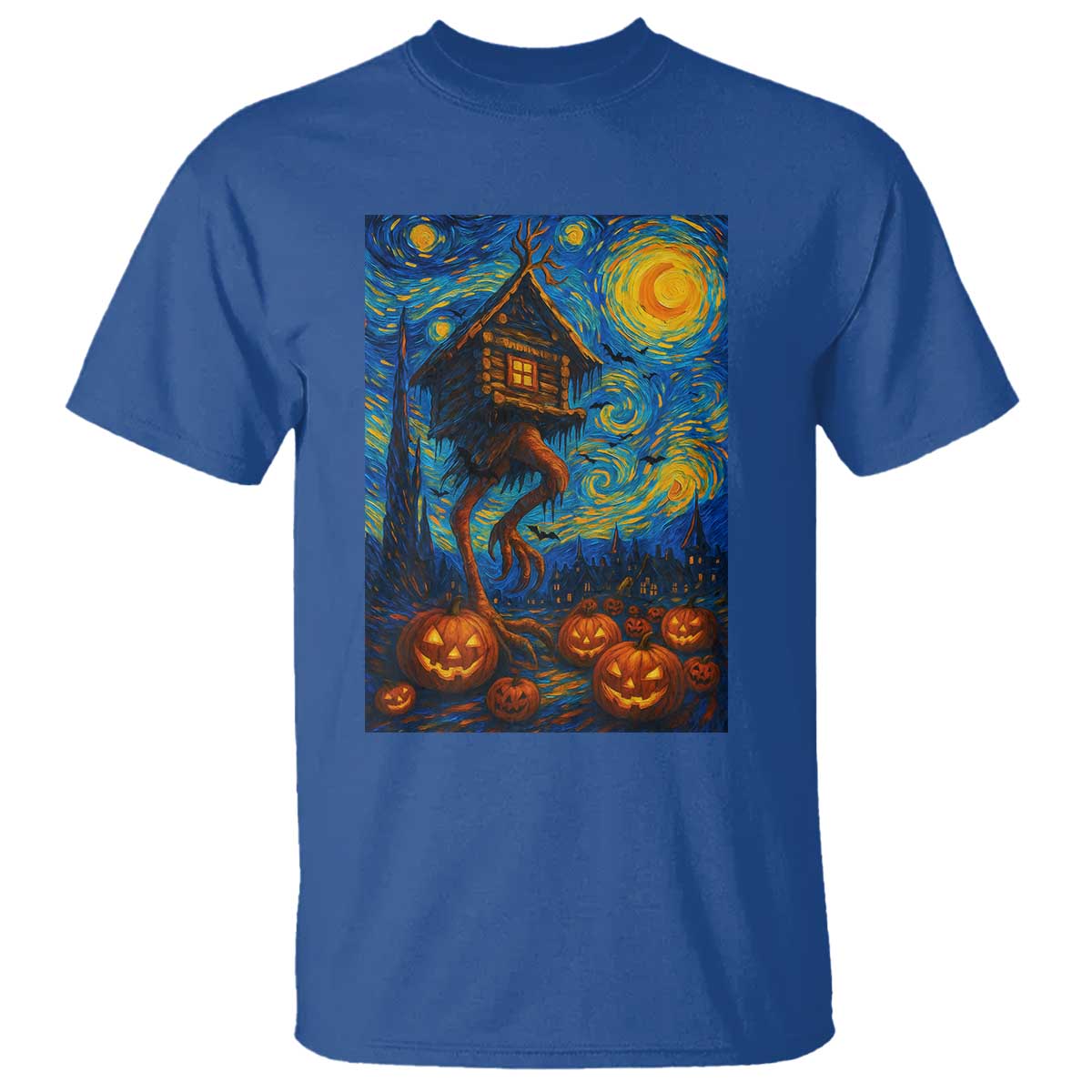 Baba Yaga House T Shirt Starry Night Van Gogh Slavic Folklore Russia Fairy Tale - Wonder Print Shop