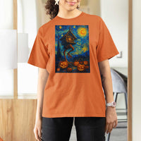 Baba Yaga House T Shirt For Women Starry Night Van Gogh Slavic Folklore Russia Fairy Tale - Wonder Print Shop