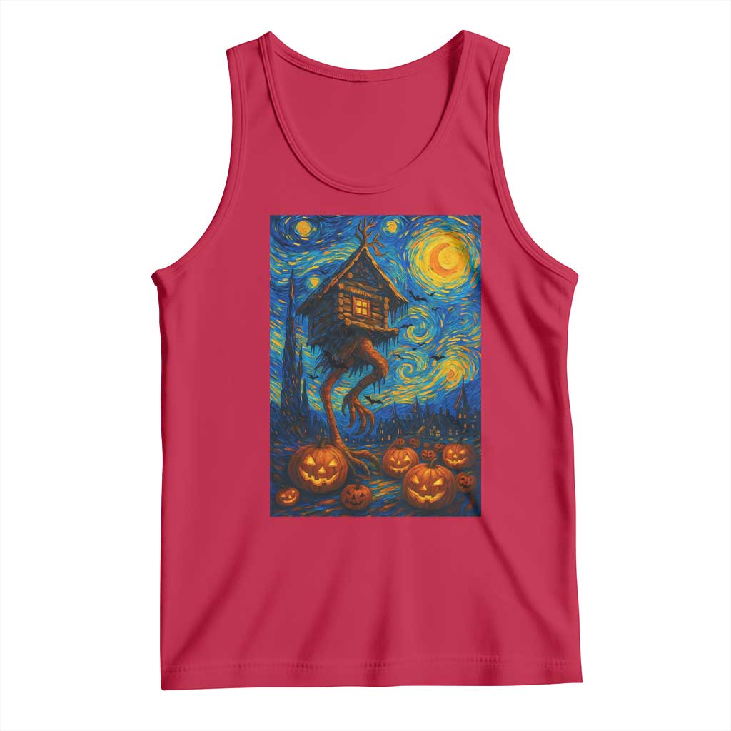 Baba Yaga House Tank Top Starry Night Van Gogh Slavic Folklore Russia Fairy Tale - Wonder Print Shop