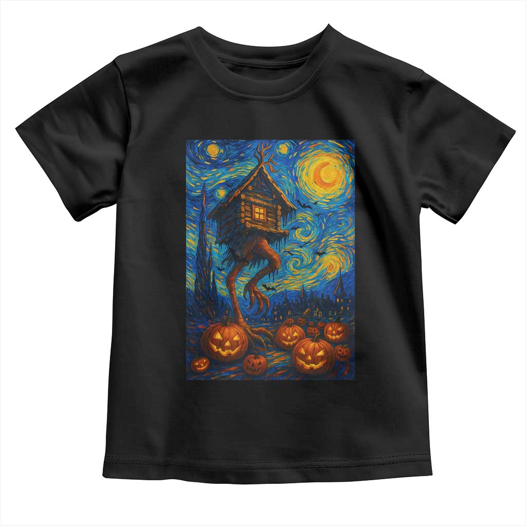 Baba Yaga House Toddler T Shirt Starry Night Van Gogh Slavic Folklore Russia Fairy Tale - Wonder Print Shop