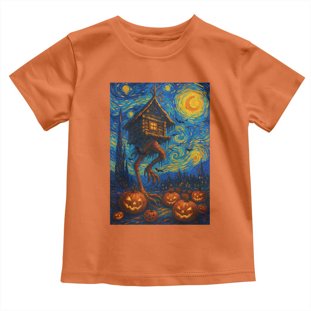 Baba Yaga House Toddler T Shirt Starry Night Van Gogh Slavic Folklore Russia Fairy Tale - Wonder Print Shop