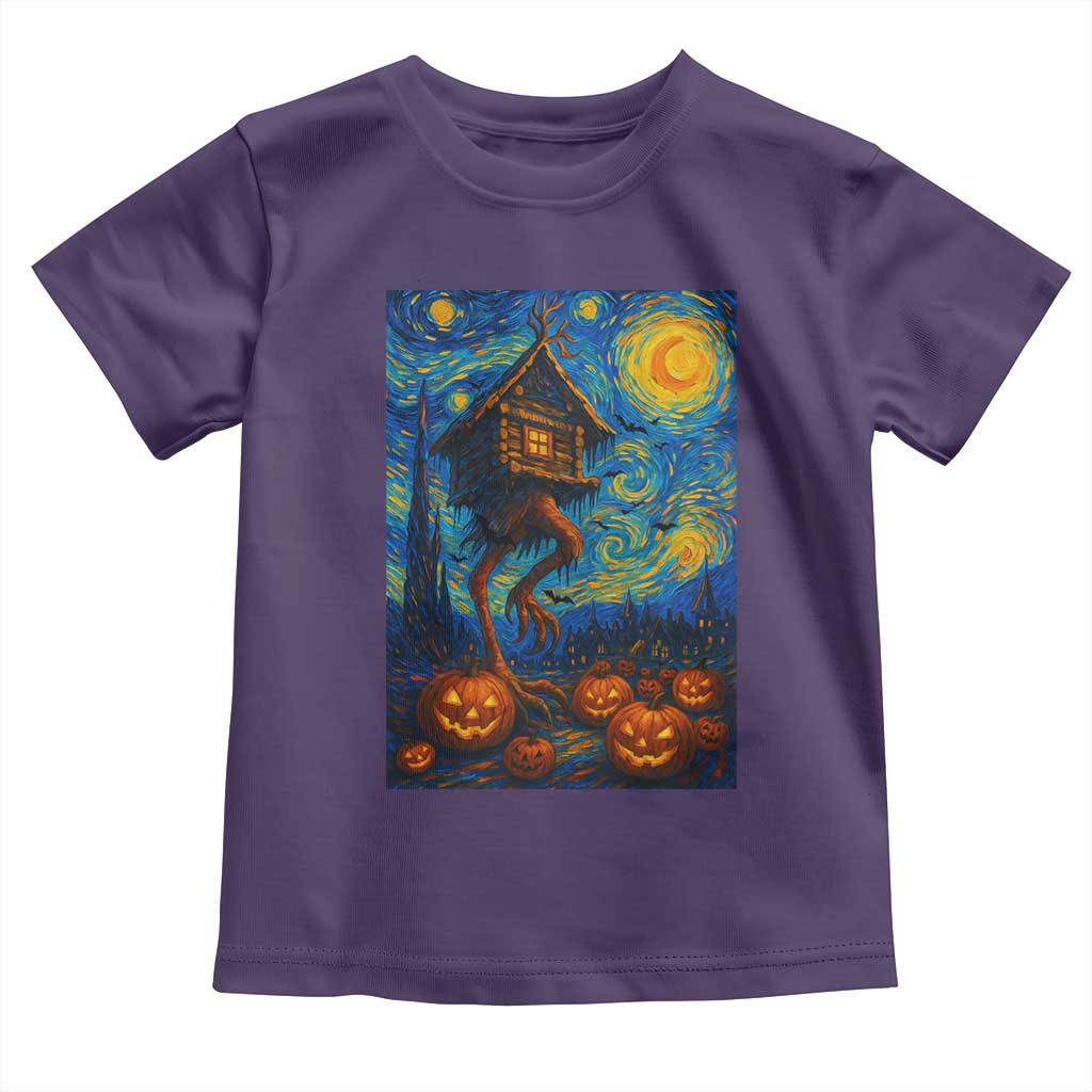 Baba Yaga House Toddler T Shirt Starry Night Van Gogh Slavic Folklore Russia Fairy Tale - Wonder Print Shop
