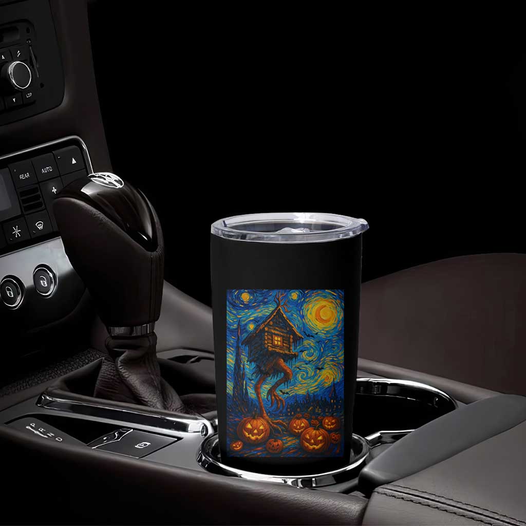 Baba Yaga House Tumbler Cup Starry Night Van Gogh Slavic Folklore Russia Fairy Tale - Wonder Print Shop