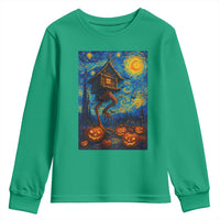 Baba Yaga House Youth Sweatshirt Starry Night Van Gogh Slavic Folklore Russia Fairy Tale - Wonder Print Shop