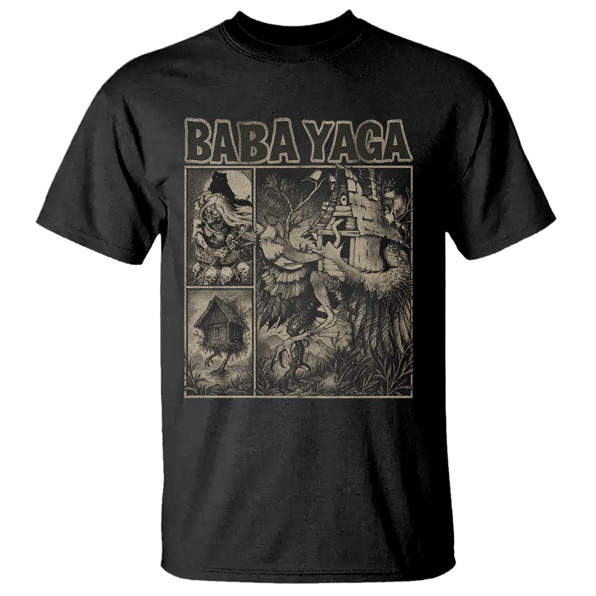 Baba Yaga House T Shirt Slavic Folklore Russia Fairy Tale Horror Fans - Wonder Print Shop