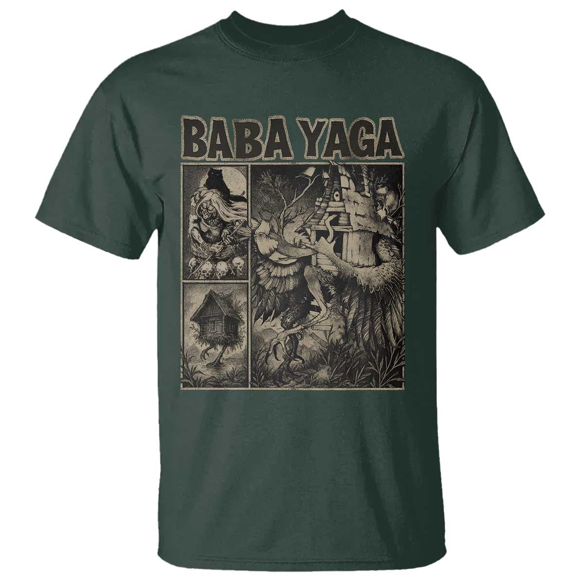 Baba Yaga House T Shirt Slavic Folklore Russia Fairy Tale Horror Fans - Wonder Print Shop