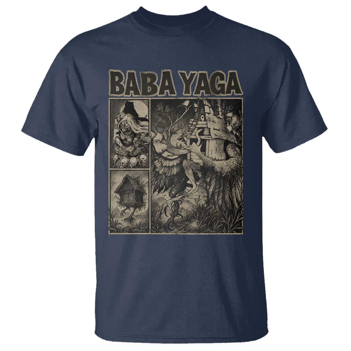 Baba Yaga House T Shirt Slavic Folklore Russia Fairy Tale Horror Fans - Wonder Print Shop