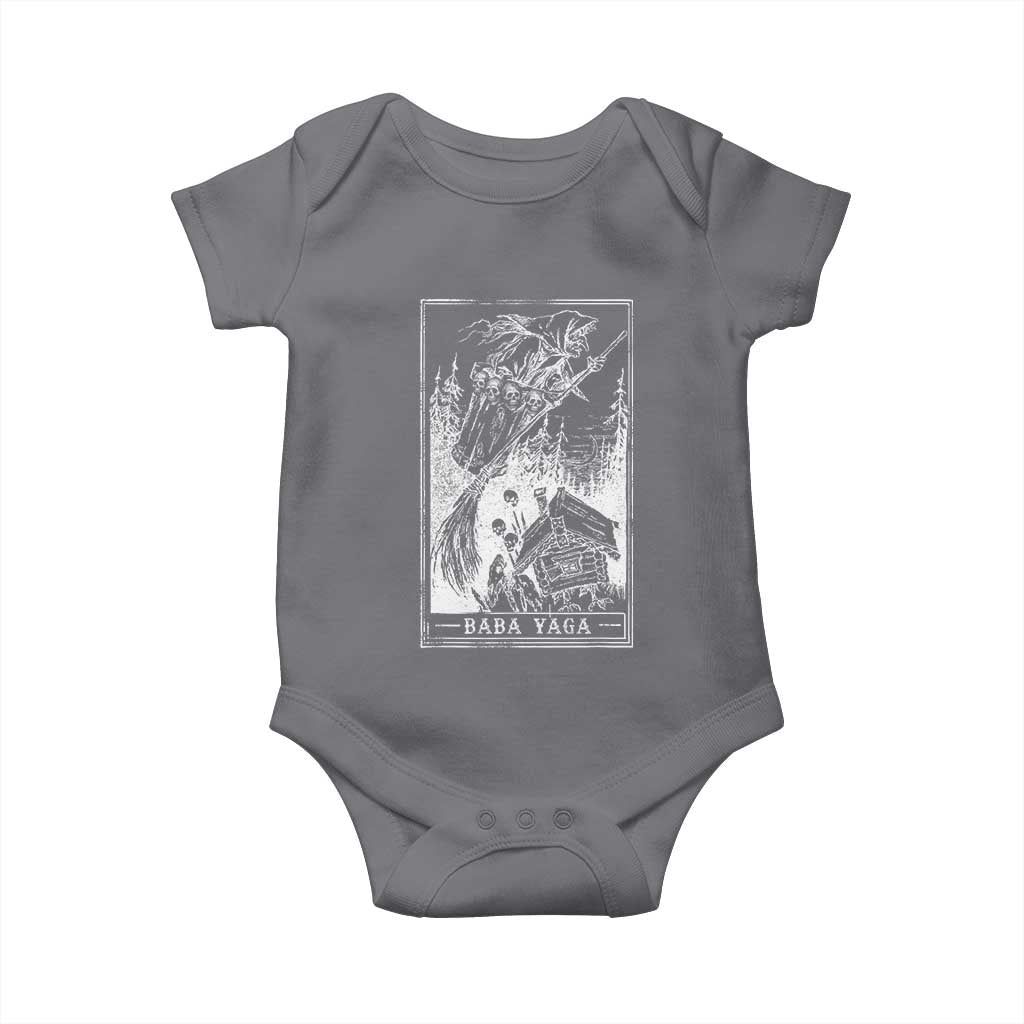 Baba Yaga House Tarot Card Baby Onesie Botanical Slavic Folklore Pagan Witchy - Wonder Print Shop