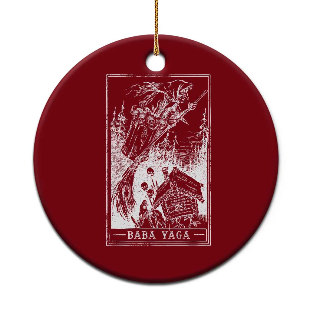 Baba Yaga House Tarot Card Ceramic Ornament Botanical Slavic Folklore Pagan Witchy - Wonder Print Shop