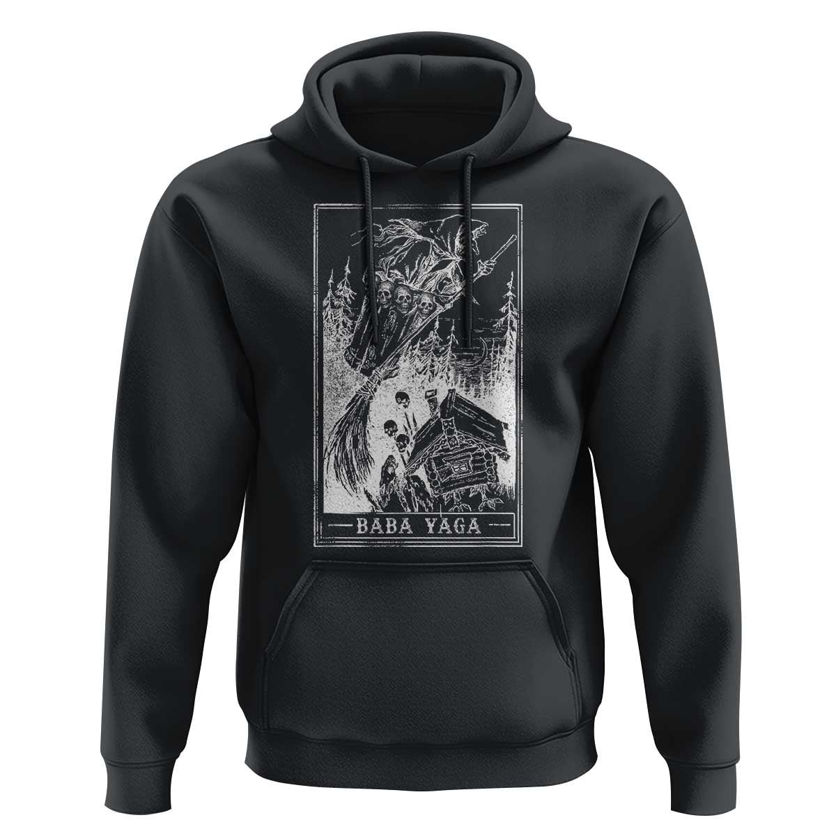 Baba Yaga House Tarot Card Hoodie Botanical Slavic Folklore Pagan Witchy - Wonder Print Shop