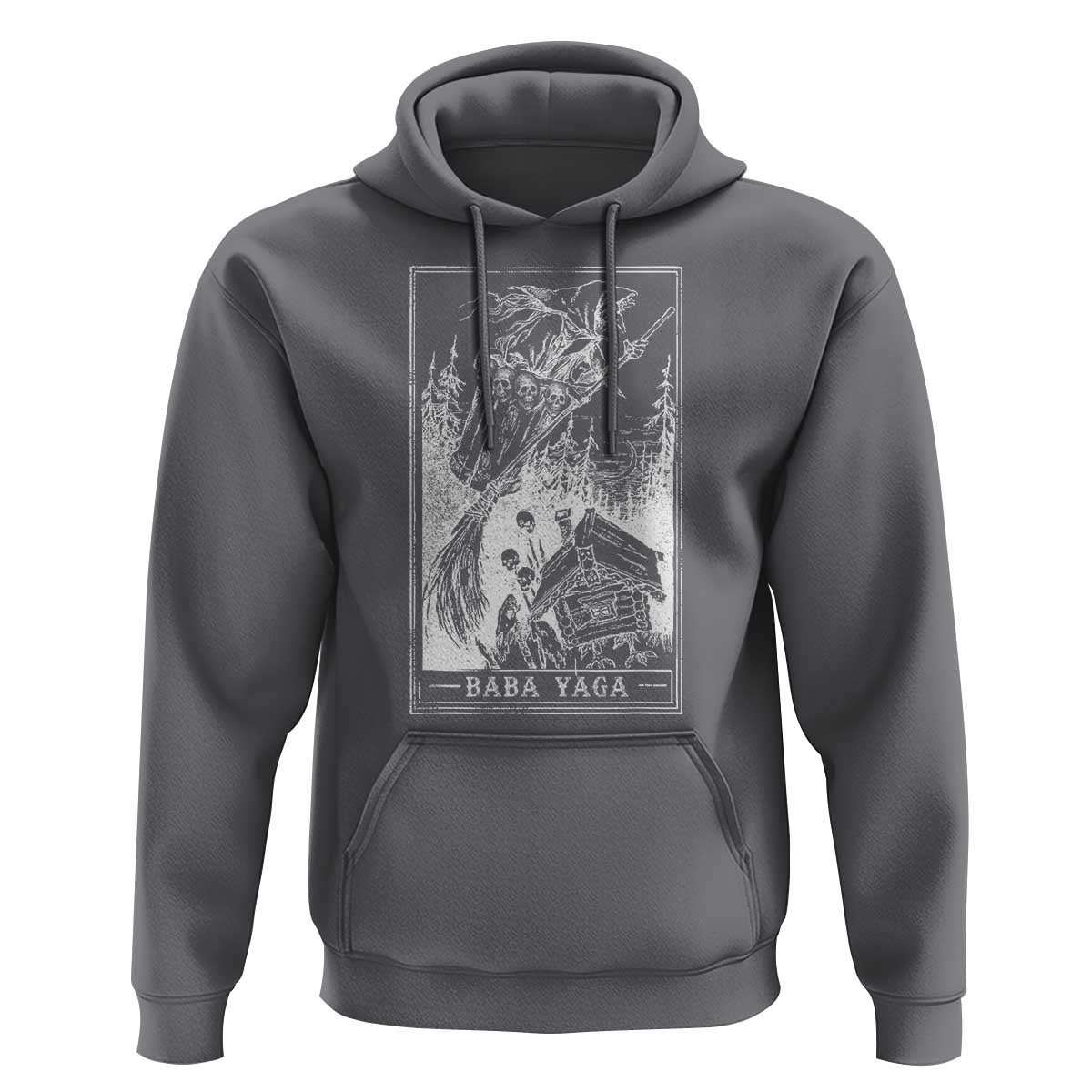 Baba Yaga House Tarot Card Hoodie Botanical Slavic Folklore Pagan Witchy - Wonder Print Shop
