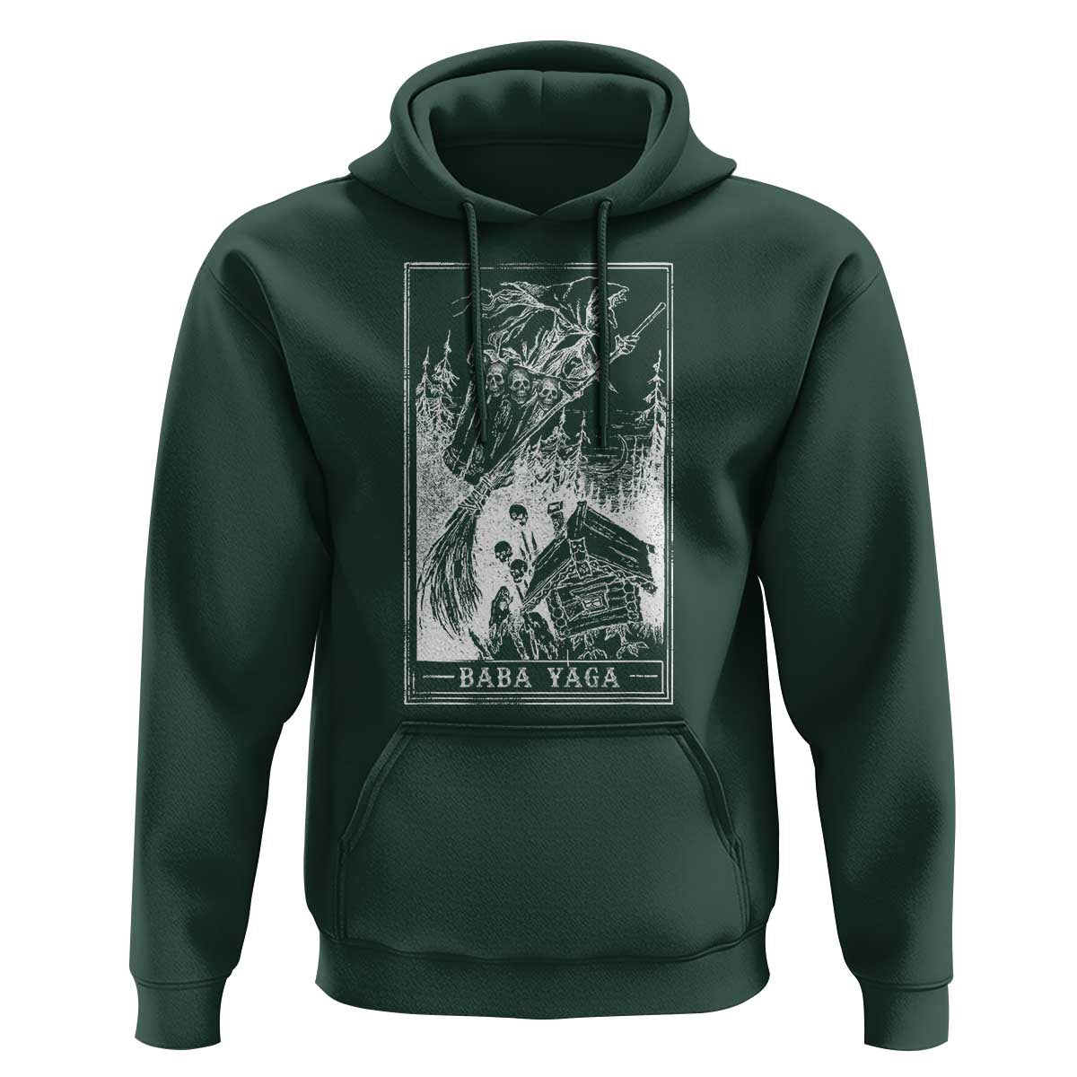 Baba Yaga House Tarot Card Hoodie Botanical Slavic Folklore Pagan Witchy - Wonder Print Shop