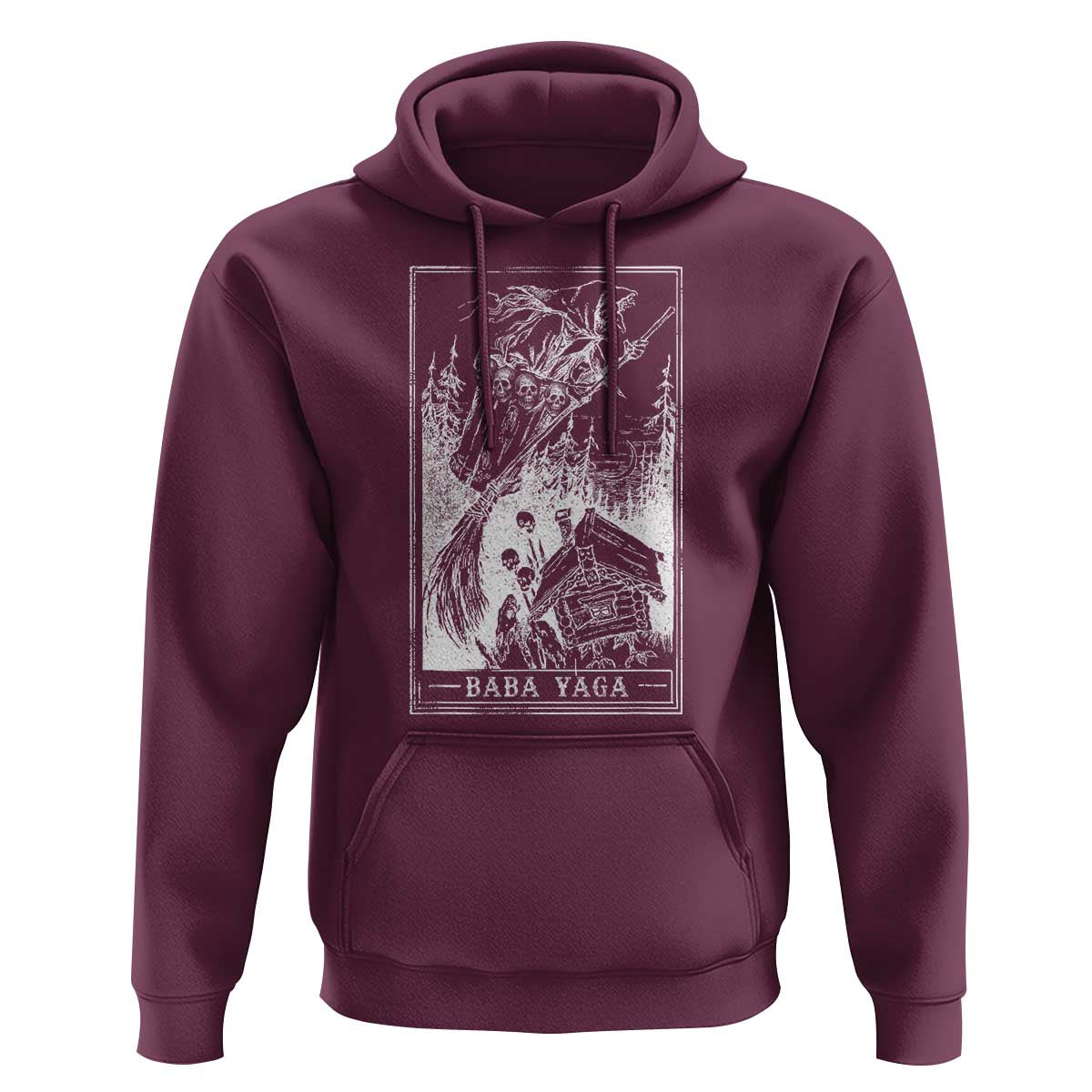 Baba Yaga House Tarot Card Hoodie Botanical Slavic Folklore Pagan Witchy - Wonder Print Shop