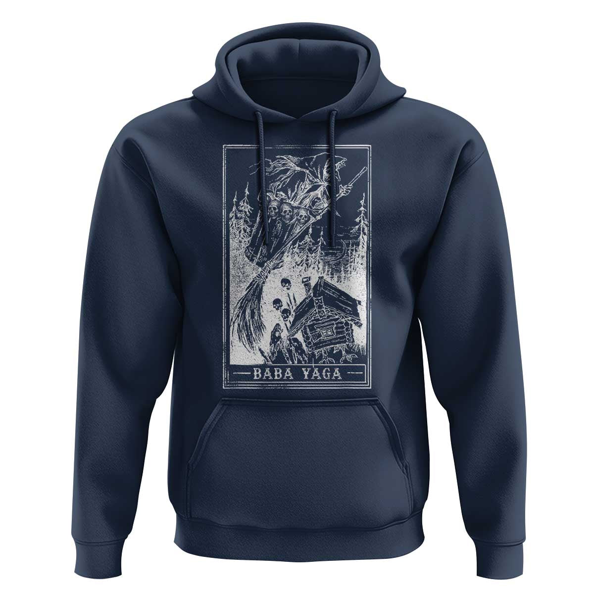 Baba Yaga House Tarot Card Hoodie Botanical Slavic Folklore Pagan Witchy - Wonder Print Shop