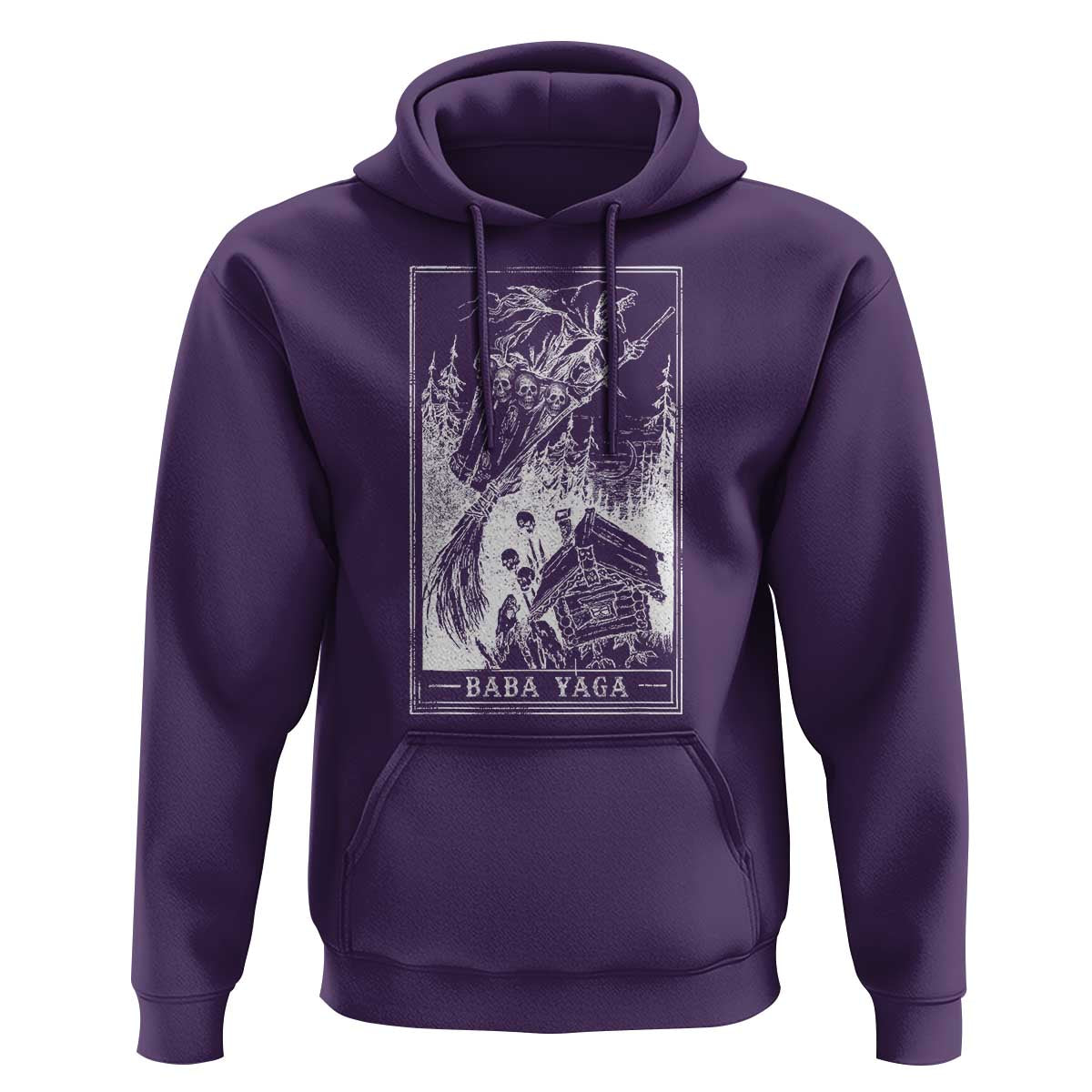 Baba Yaga House Tarot Card Hoodie Botanical Slavic Folklore Pagan Witchy - Wonder Print Shop