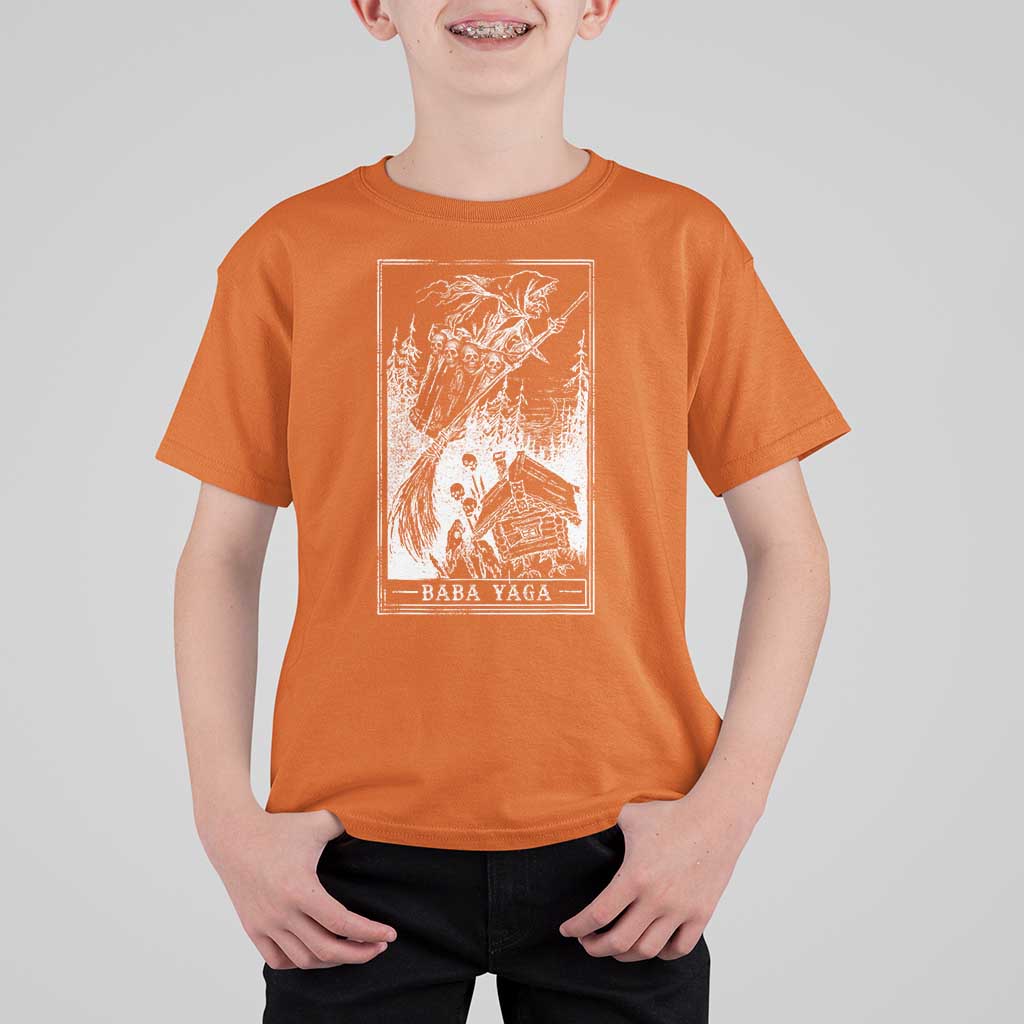 Baba Yaga House Tarot Card T Shirt For Kid Botanical Slavic Folklore Pagan Witchy - Wonder Print Shop
