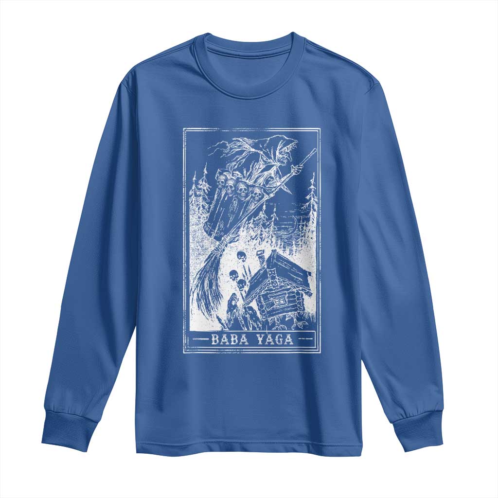 Baba Yaga House Tarot Card Long Sleeve Shirt Botanical Slavic Folklore Pagan Witchy - Wonder Print Shop