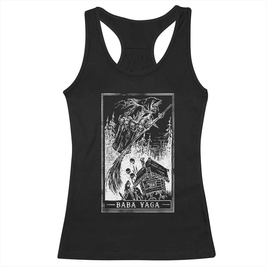 Baba Yaga House Tarot Card Racerback Tank Top Botanical Slavic Folklore Pagan Witchy - Wonder Print Shop