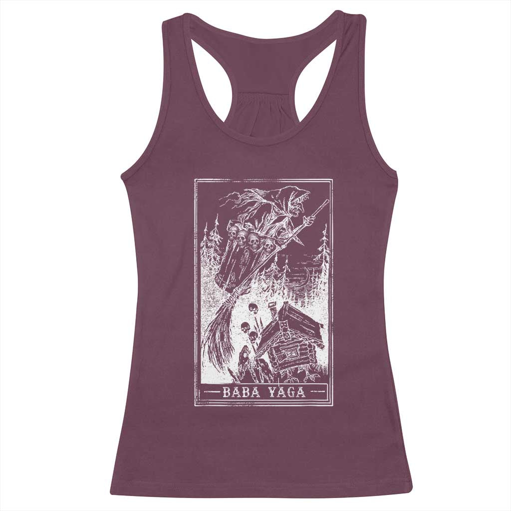 Baba Yaga House Tarot Card Racerback Tank Top Botanical Slavic Folklore Pagan Witchy - Wonder Print Shop