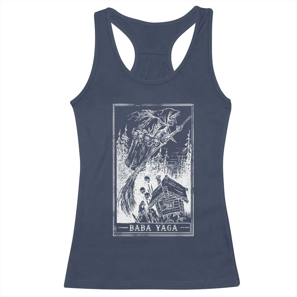 Baba Yaga House Tarot Card Racerback Tank Top Botanical Slavic Folklore Pagan Witchy - Wonder Print Shop