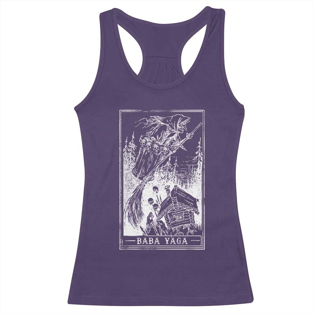 Baba Yaga House Tarot Card Racerback Tank Top Botanical Slavic Folklore Pagan Witchy - Wonder Print Shop
