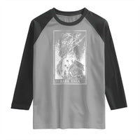 Baba Yaga House Tarot Card Raglan Shirt Botanical Slavic Folklore Pagan Witchy - Wonder Print Shop