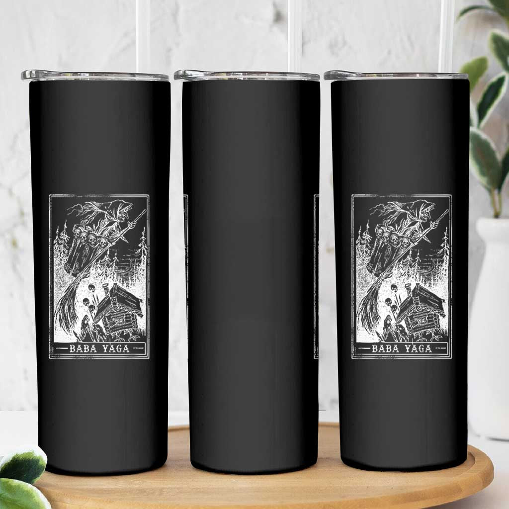 Baba Yaga House Tarot Card Skinny Tumbler Botanical Slavic Folklore Pagan Witchy - Wonder Print Shop