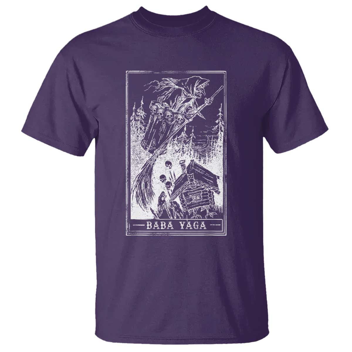 Baba Yaga House Tarot Card T Shirt Botanical Slavic Folklore Pagan Witchy - Wonder Print Shop