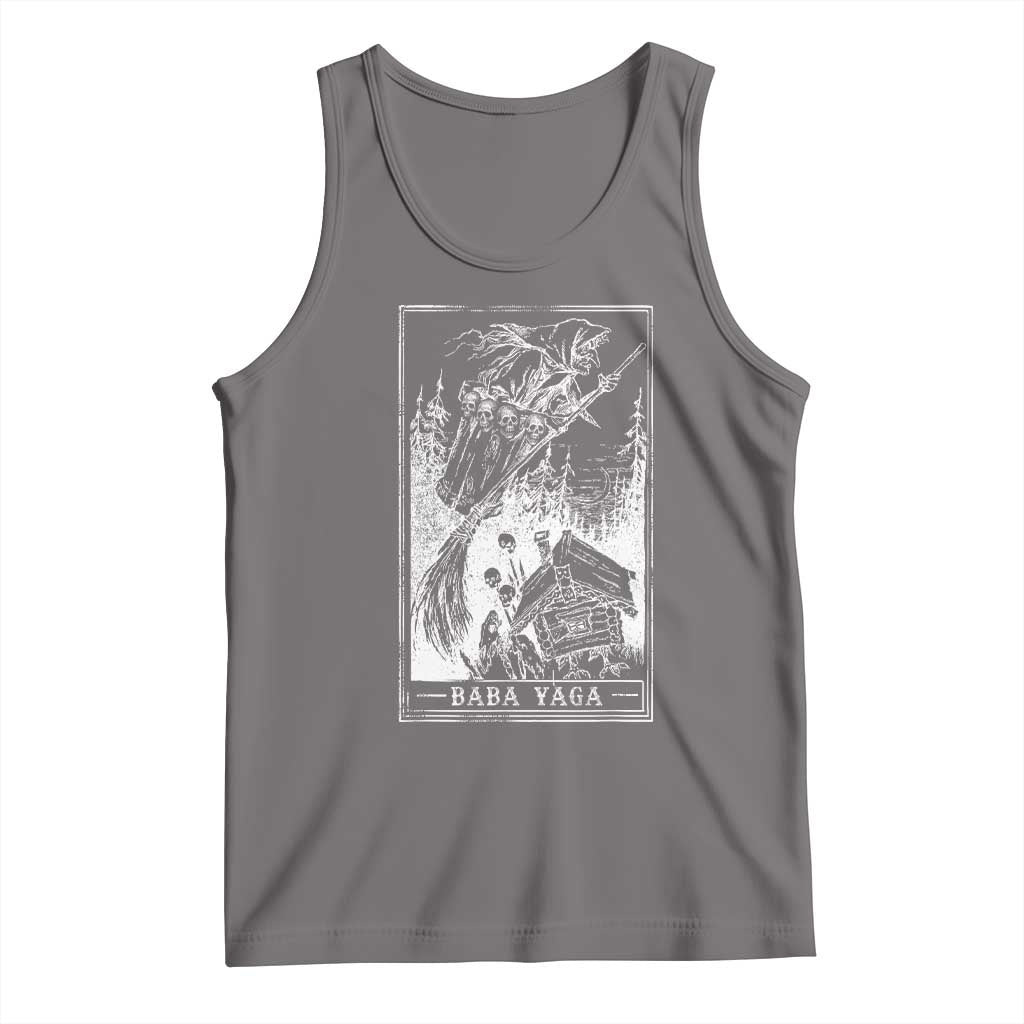 Baba Yaga House Tarot Card Tank Top Botanical Slavic Folklore Pagan Witchy - Wonder Print Shop