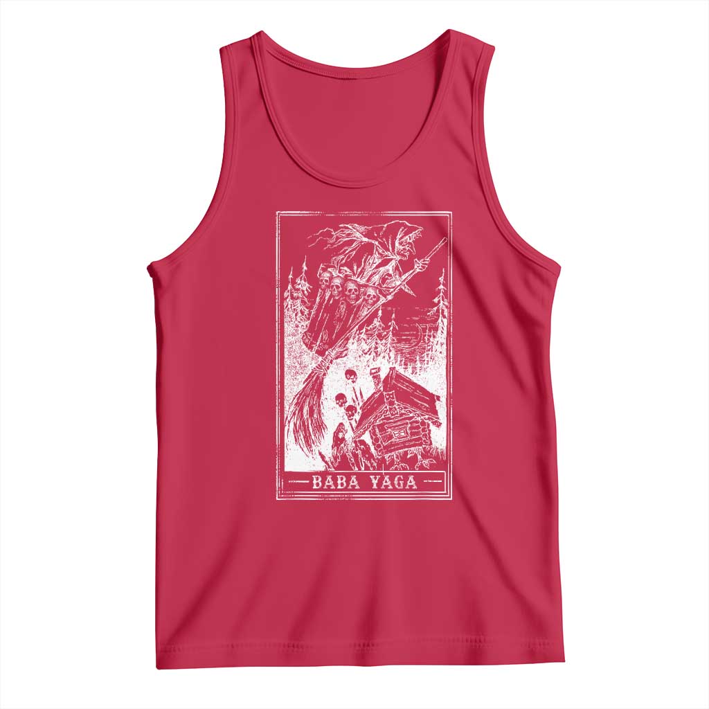 Baba Yaga House Tarot Card Tank Top Botanical Slavic Folklore Pagan Witchy - Wonder Print Shop