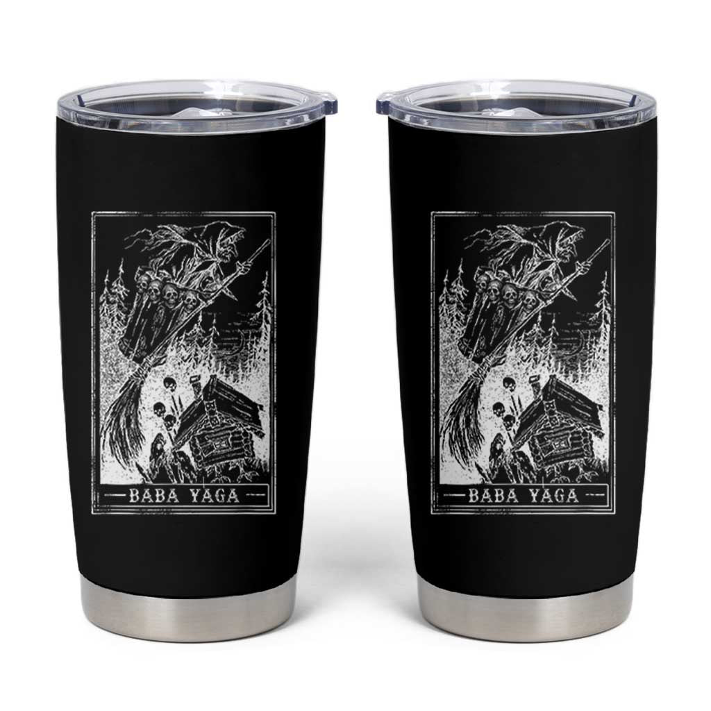Baba Yaga House Tarot Card Tumbler Cup Botanical Slavic Folklore Pagan Witchy - Wonder Print Shop