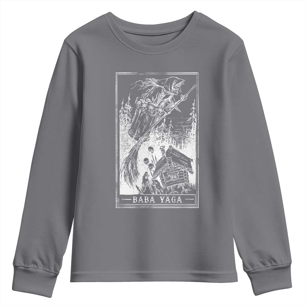 Baba Yaga House Tarot Card Youth Sweatshirt Botanical Slavic Folklore Pagan Witchy - Wonder Print Shop