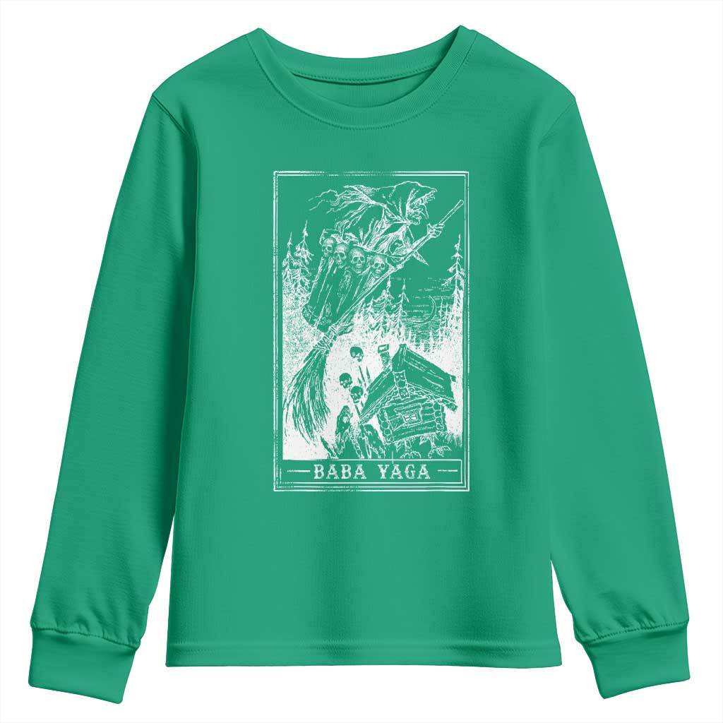 Baba Yaga House Tarot Card Youth Sweatshirt Botanical Slavic Folklore Pagan Witchy - Wonder Print Shop