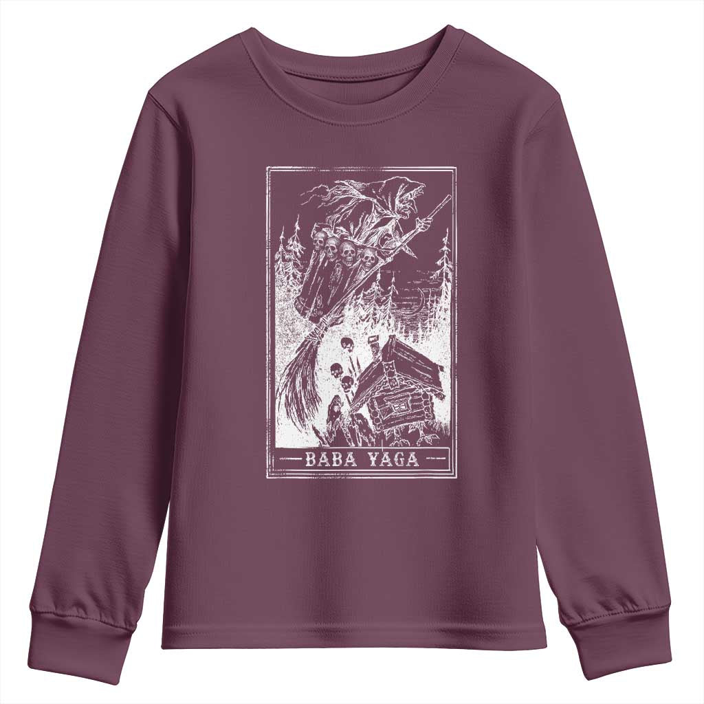 Baba Yaga House Tarot Card Youth Sweatshirt Botanical Slavic Folklore Pagan Witchy - Wonder Print Shop