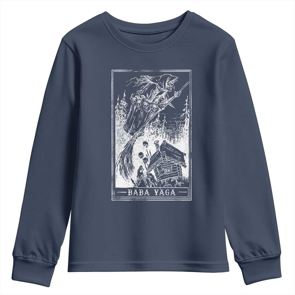 Baba Yaga House Tarot Card Youth Sweatshirt Botanical Slavic Folklore Pagan Witchy - Wonder Print Shop