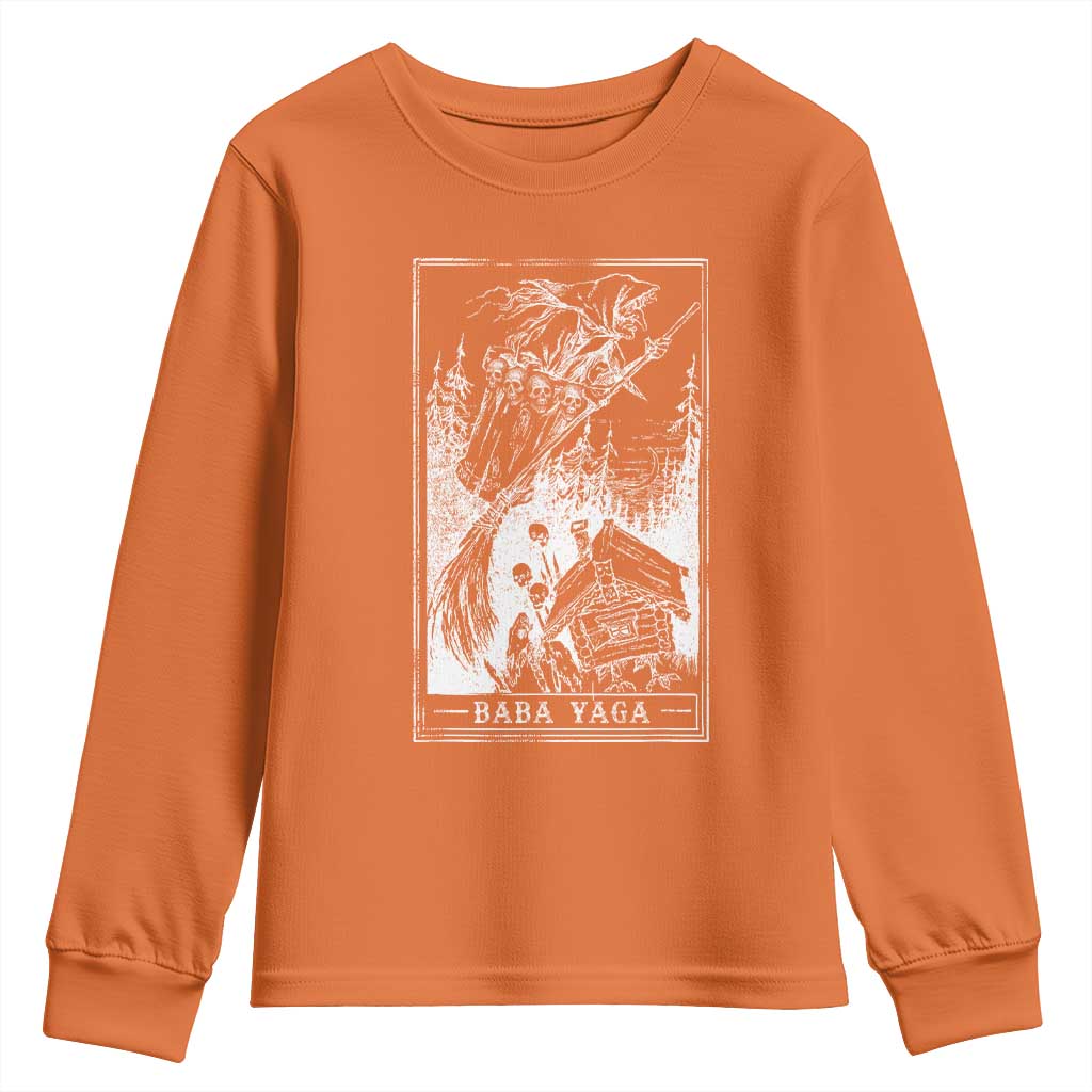 Baba Yaga House Tarot Card Youth Sweatshirt Botanical Slavic Folklore Pagan Witchy - Wonder Print Shop